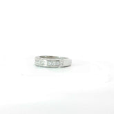 14k White Gold 1.00ct E VS1 Round and Princess Cut Total Diamond Weight Channel Set Wedding Band